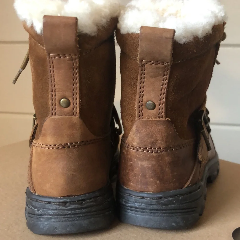 Polo by Ralph Lauren Leather Shearling Boot Size 9